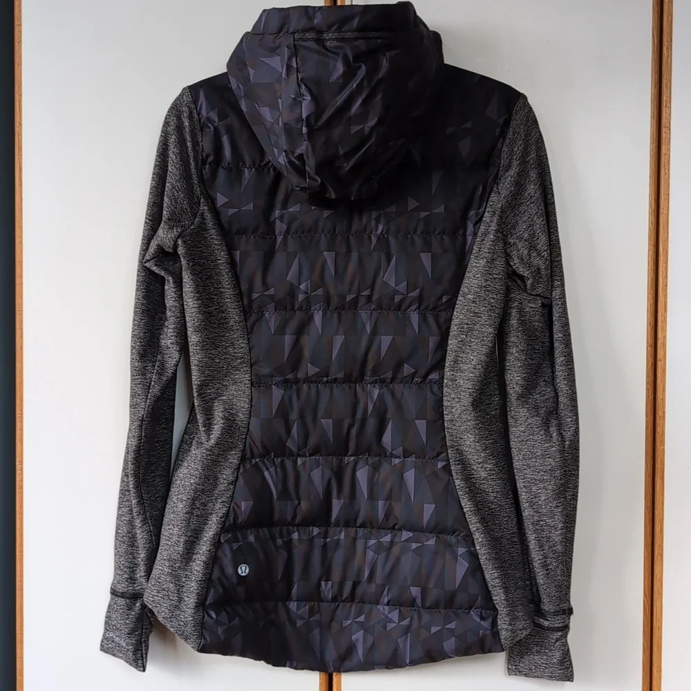 Lululemon Fluff Off Pullover Down Puffer Hoodie 6 Stained Glass